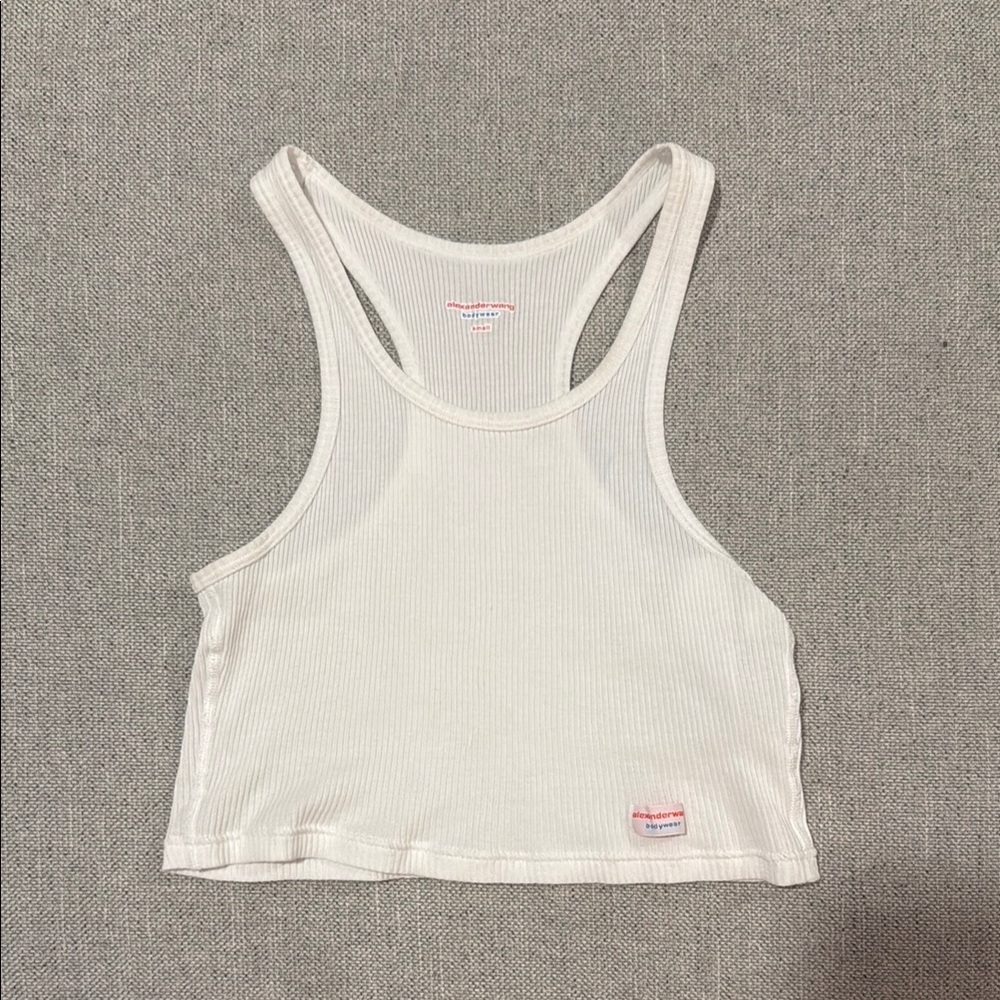 Alexander Wang White Ribbed Tank Top